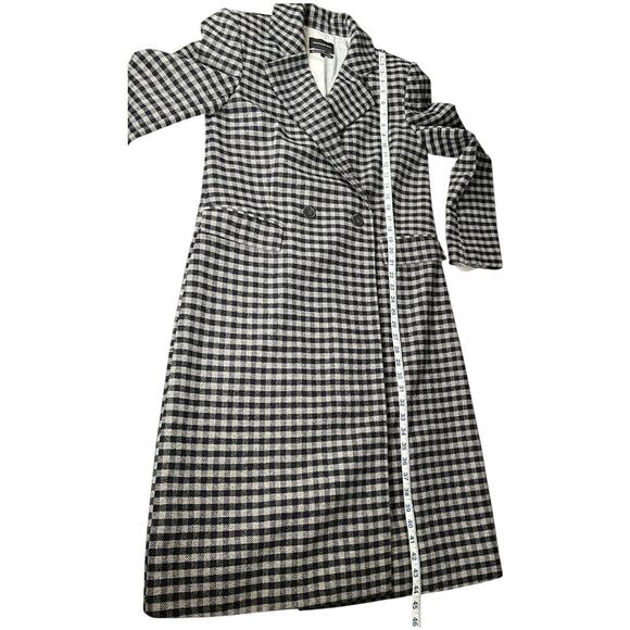 Something Navy Gray & Blue Plaid Wool Blend Trench Coat – Size Small (NWT) - Picture 6 of 10